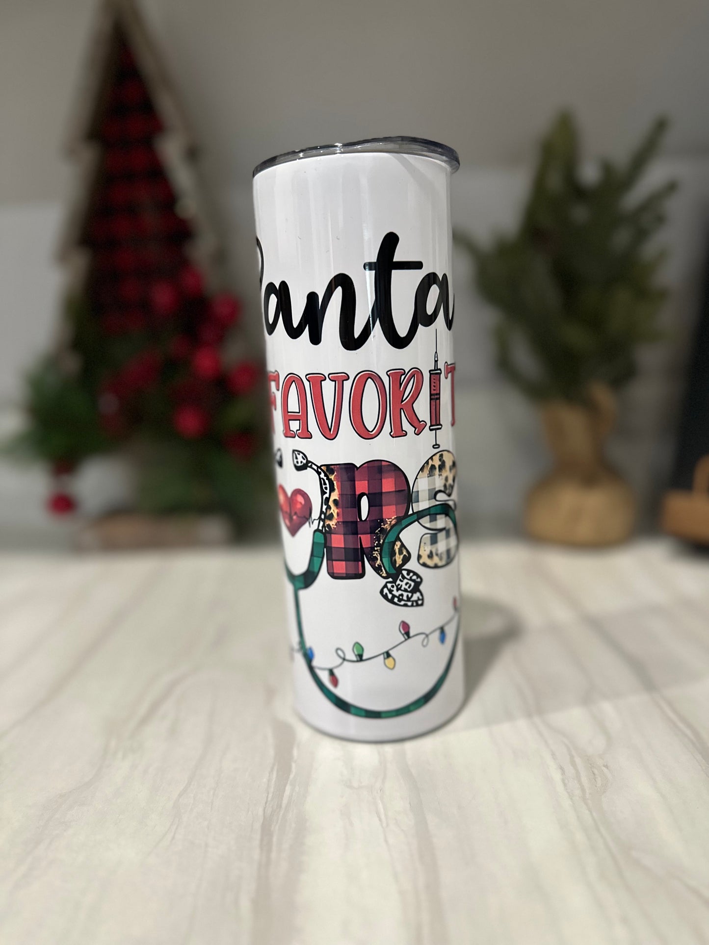 Santas Favorite Nurse 20oz Tumbler