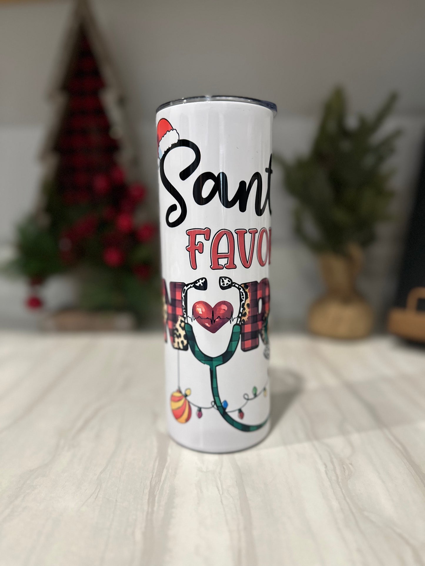 Santas Favorite Nurse 20oz Tumbler