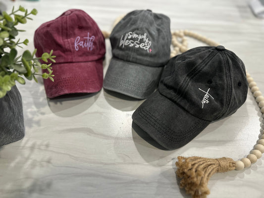 Faith/Blessed Embroidered Hat