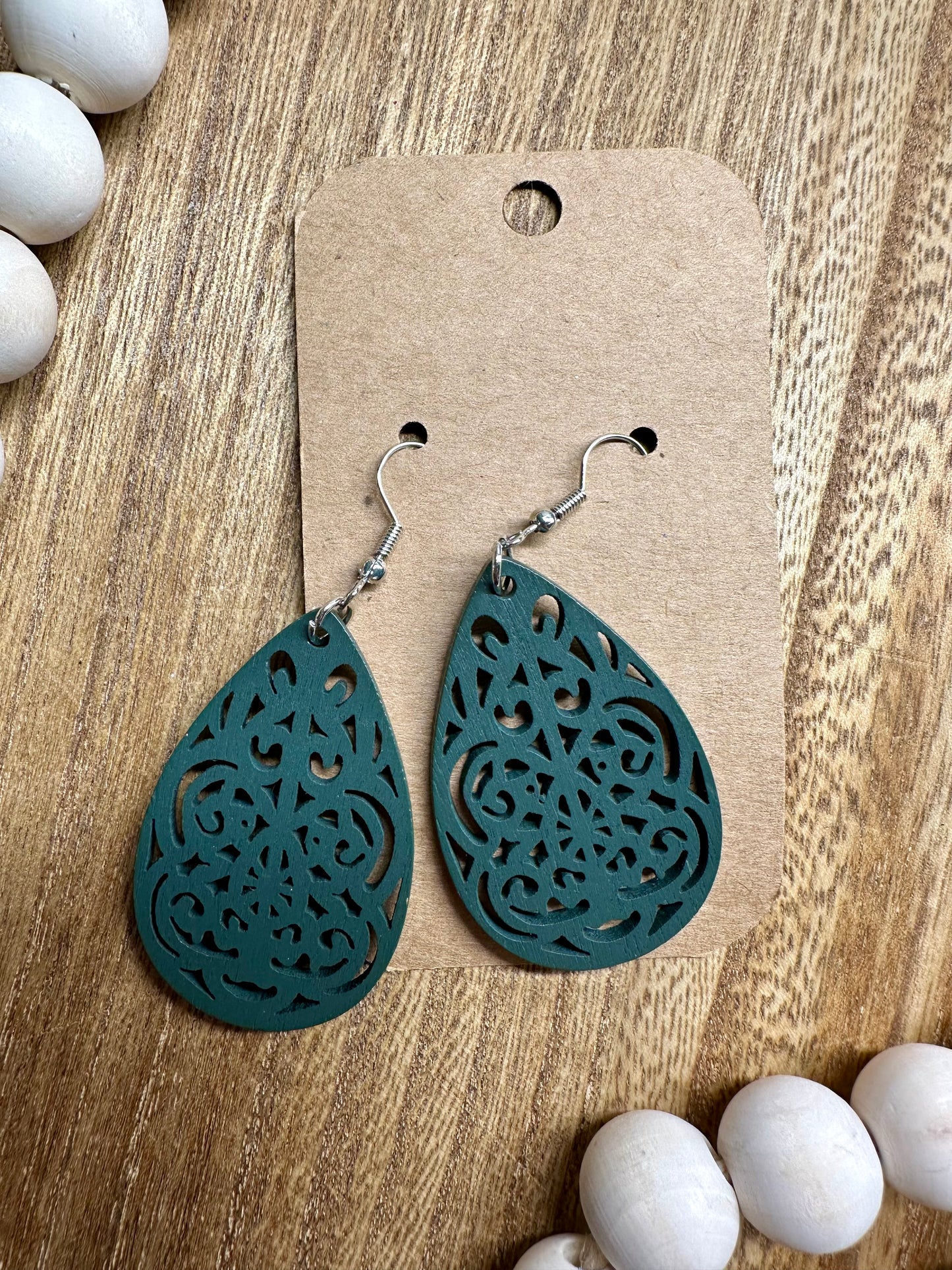 Wooden Teardrop Earrings