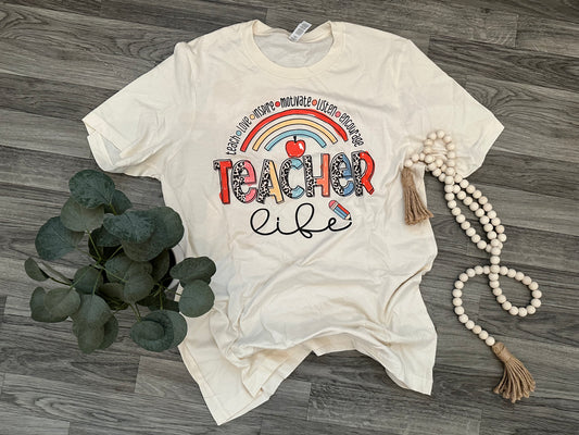 Teacher Life Rainbow Tee