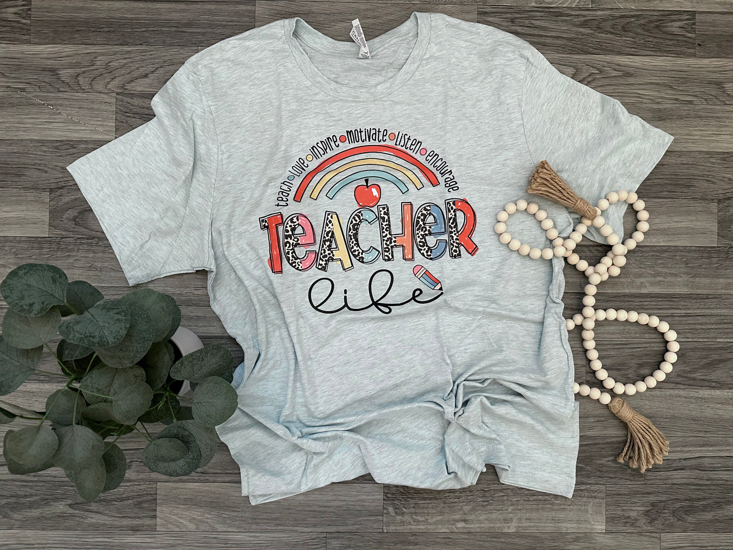 Teacher Life Rainbow Tee