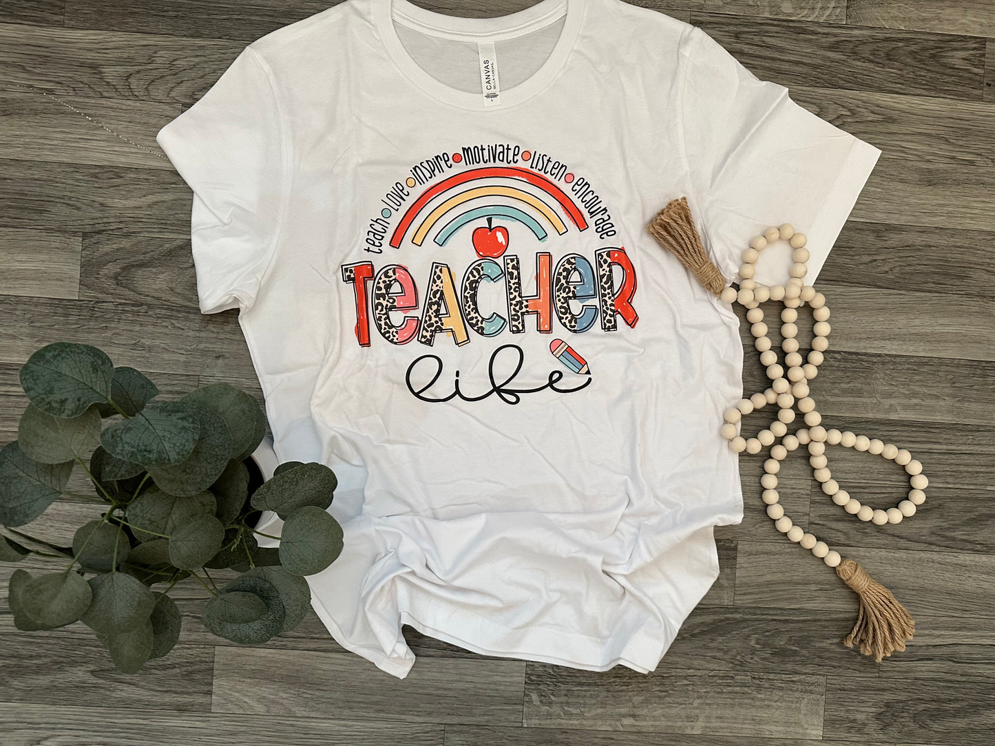 Teacher Life Rainbow Tee