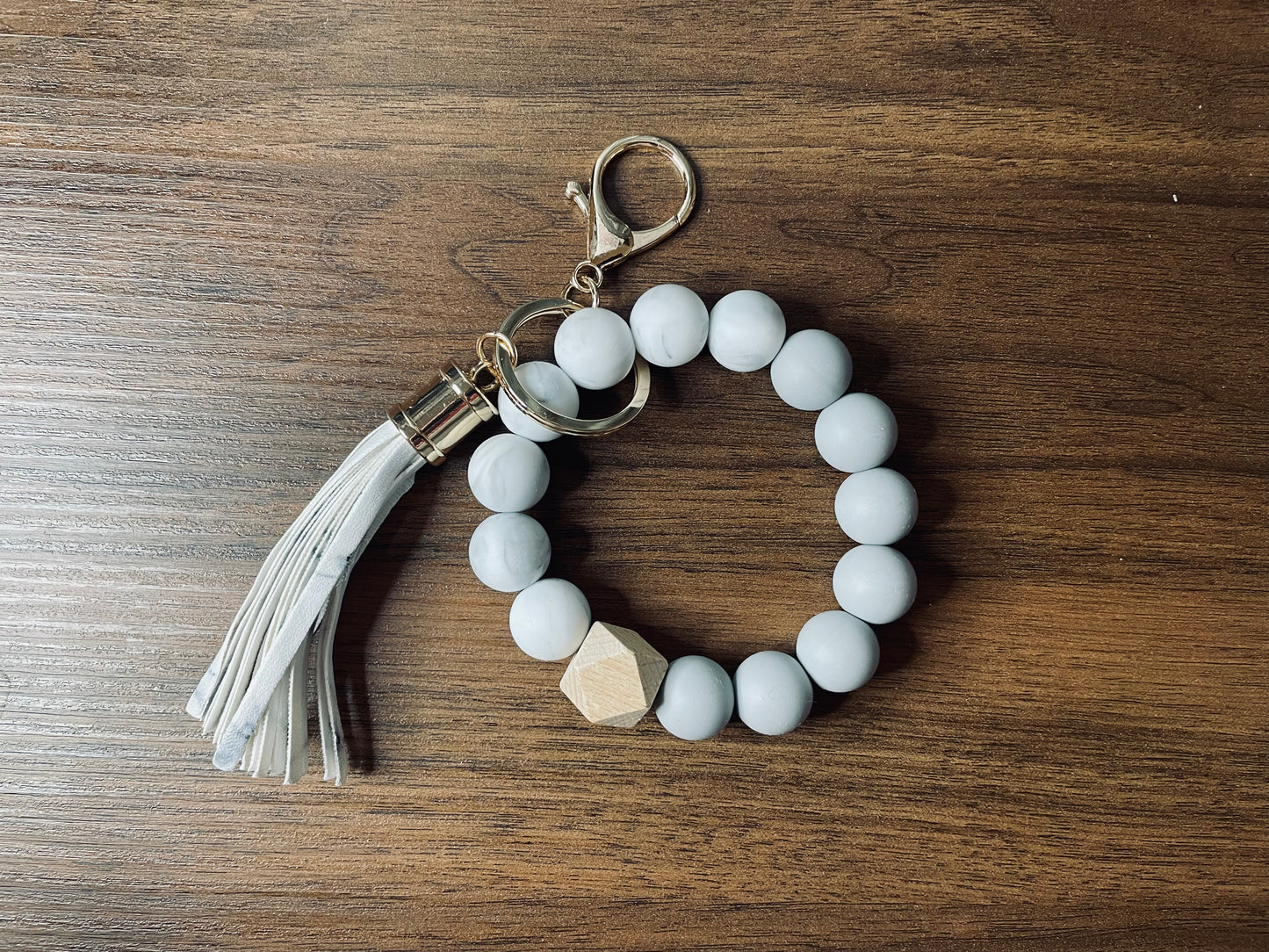 Silicone Bead Keychain Wristlet